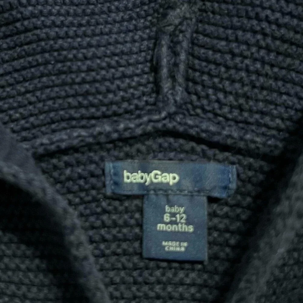 Baby Gap 6-12m Navy Brannan Bear Sweater Jacket